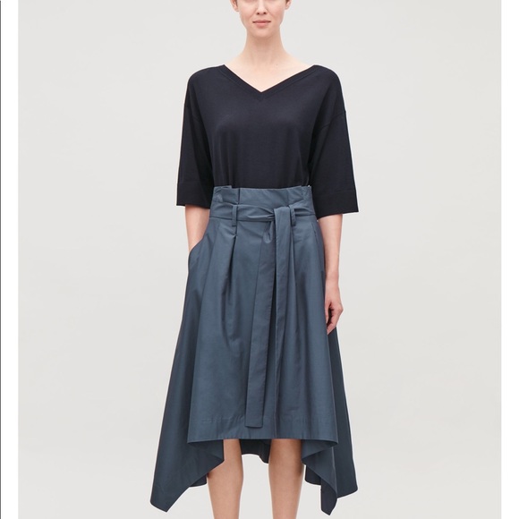 COS Dresses & Skirts - COS | Navy Asymmetrical Handkerchief Hem Skirt 4